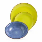 Talheres com Pratos Coloridos 18 Peças em Grés Moderno - Abruzzo Viadurini