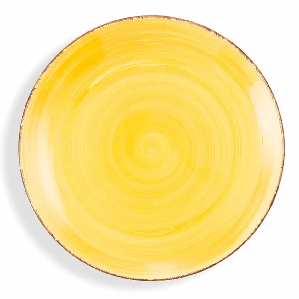 Talheres com Pratos Coloridos 18 Peças em Grés Moderno - Abruzzo Viadurini