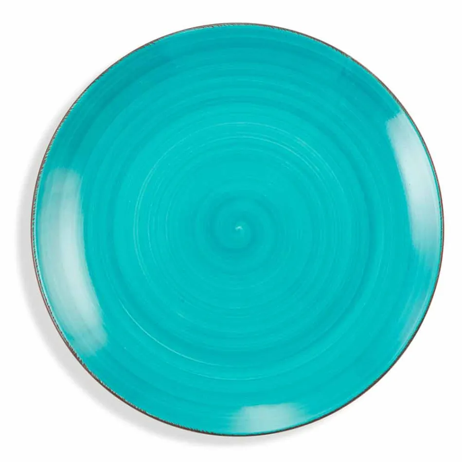 Talheres com Pratos Coloridos 18 Peças em Grés Moderno - Abruzzo Viadurini