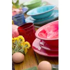 Talheres com Pratos Coloridos 18 Peças em Grés Moderno - Abruzzo Viadurini