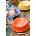 Talheres com Pratos Coloridos 18 Peças em Grés Moderno - Abruzzo Viadurini