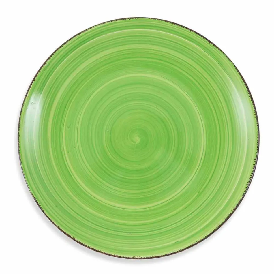 Talheres com Pratos Coloridos 18 Peças em Grés Moderno - Abruzzo Viadurini