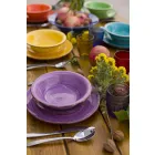 Talheres com Pratos Coloridos 18 Peças em Grés Moderno - Abruzzo Viadurini