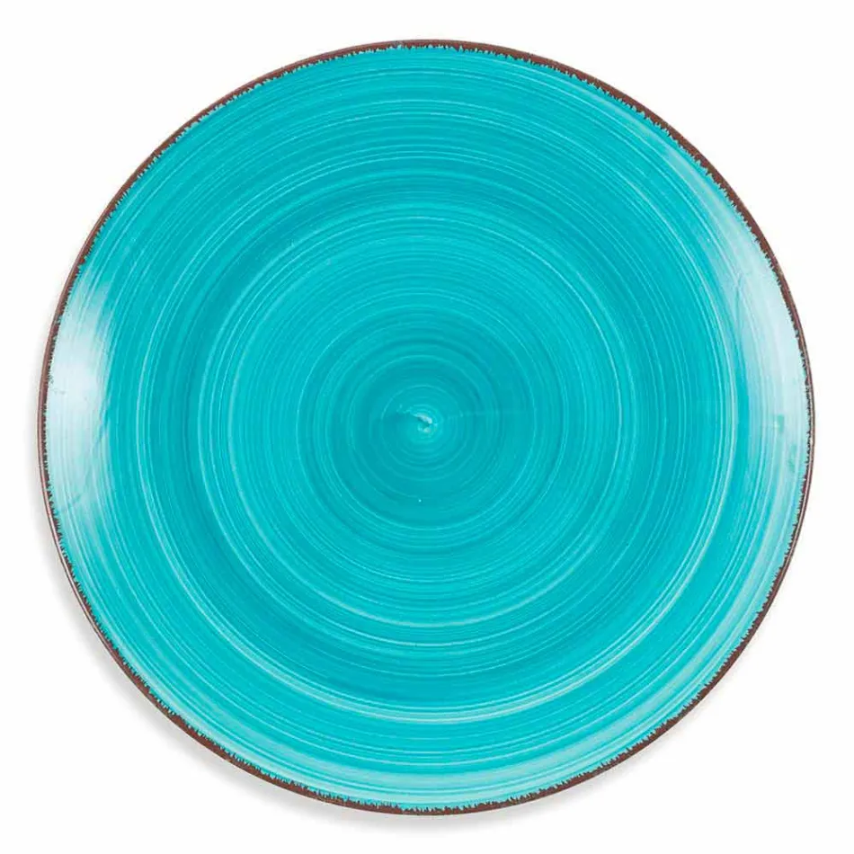 Talheres com Pratos Coloridos 18 Peças em Grés Moderno - Abruzzo Viadurini