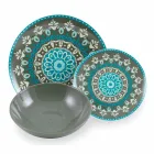 Conjunto de Talheres de Porcelana de Cor Azul 18 Peças - Eivissa Viadurini