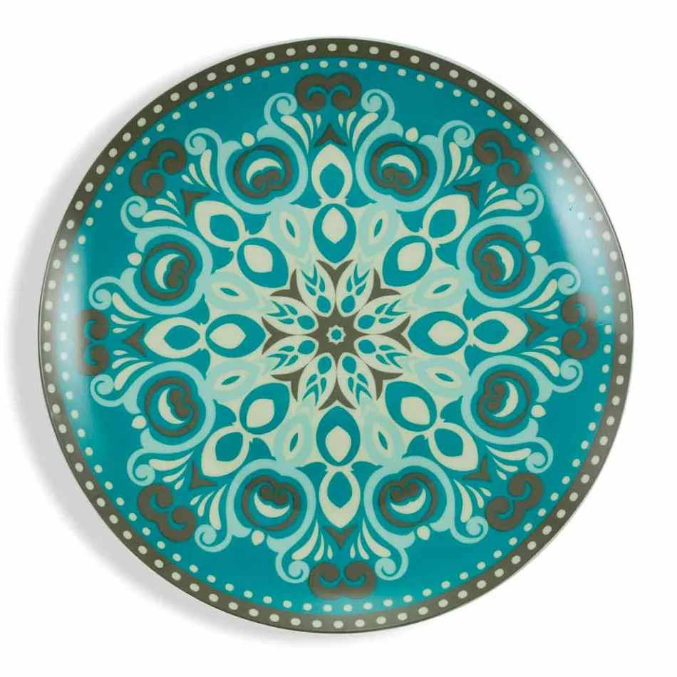 Conjunto de Talheres de Porcelana de Cor Azul 18 Peças - Eivissa Viadurini