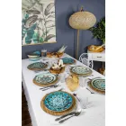 Conjunto de Talheres de Porcelana de Cor Azul 18 Peças - Eivissa Viadurini