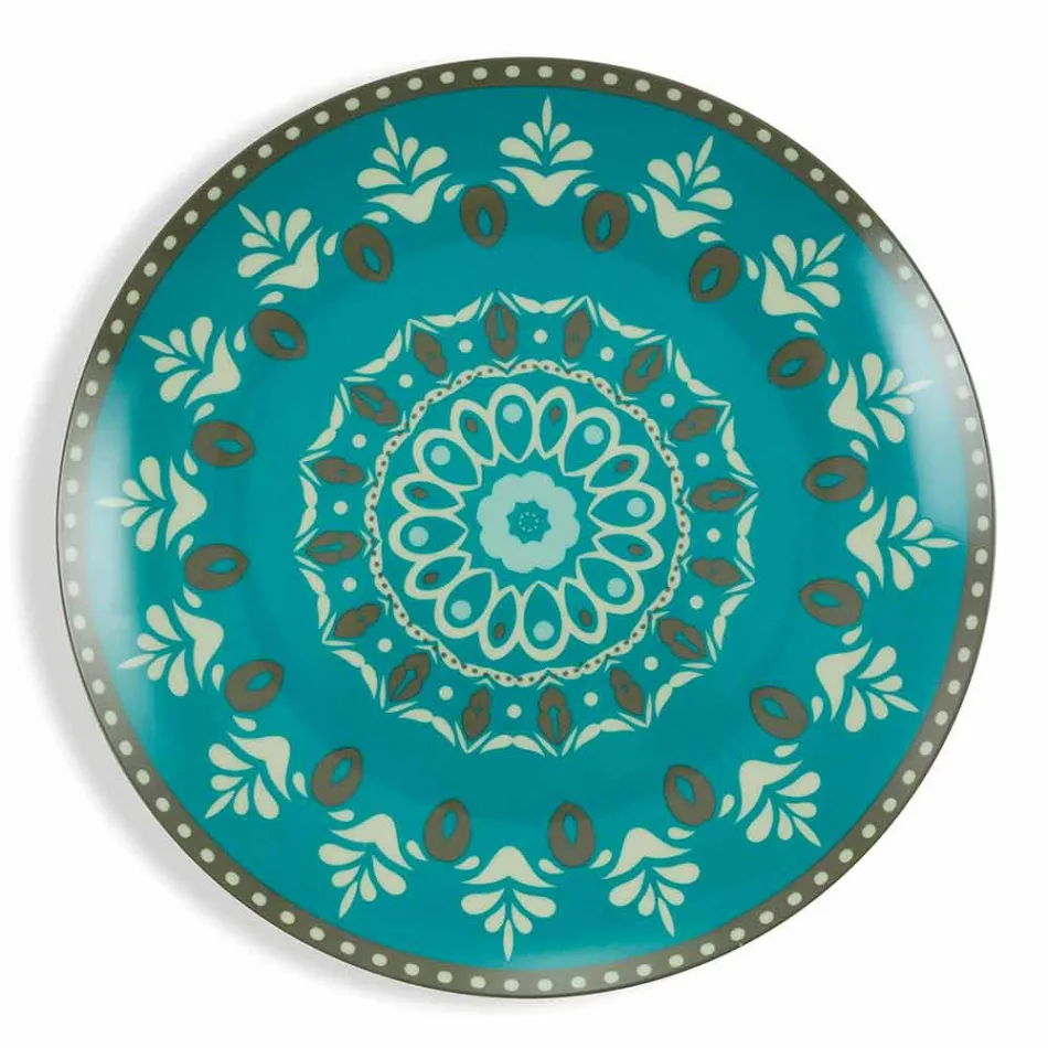 Conjunto de Talheres de Porcelana de Cor Azul 18 Peças - Eivissa Viadurini