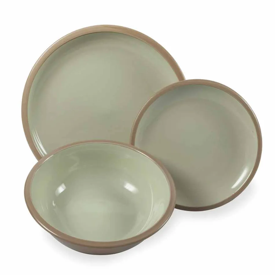 Jogo de Louça Pratos Coloridos Completos Design de 18 Peças - Osteria Viadurini