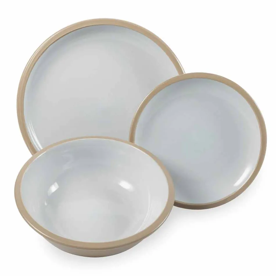 Jogo de Louça Pratos Coloridos Completos Design de 18 Peças - Osteria Viadurini