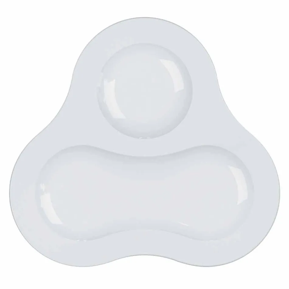 Conjunto de Chá Completo Design Moderno em Porcelana Branca 14 Peças - Telescópio Viadurini