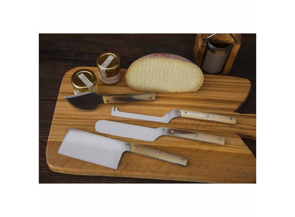 Serviço de 4 facas de queijo artesanais feitas na Itália - queijo Viadurini
