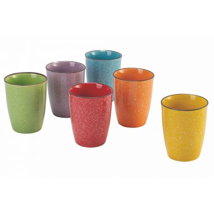Serviço de copos altos para água em cerâmica colorida 12 peças - Abruzzo Viadurini