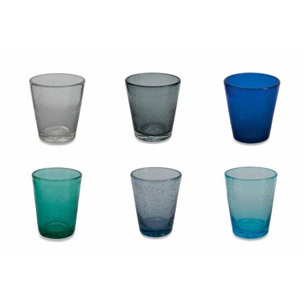 Conjunto de 6 copos de vidro colorido de Abruzzo - Água Viadurini