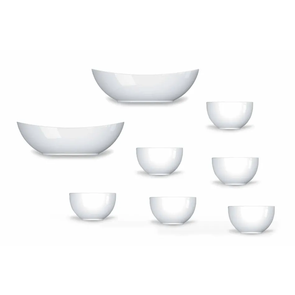 Cup Service Design Moderno de Tigelas de Porcelana 8 Peças - Telescópio Viadurini