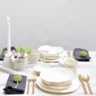 Serviço de pratos de porcelana branca de 24 peças com design luxuoso - Arciregale Viadurini