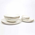 Serviço de pratos de porcelana branca de 24 peças com design luxuoso - Arciregale
