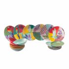 Serviço de louças em porcelana e gres com 18 peças coloridas - Tropycale Viadurini