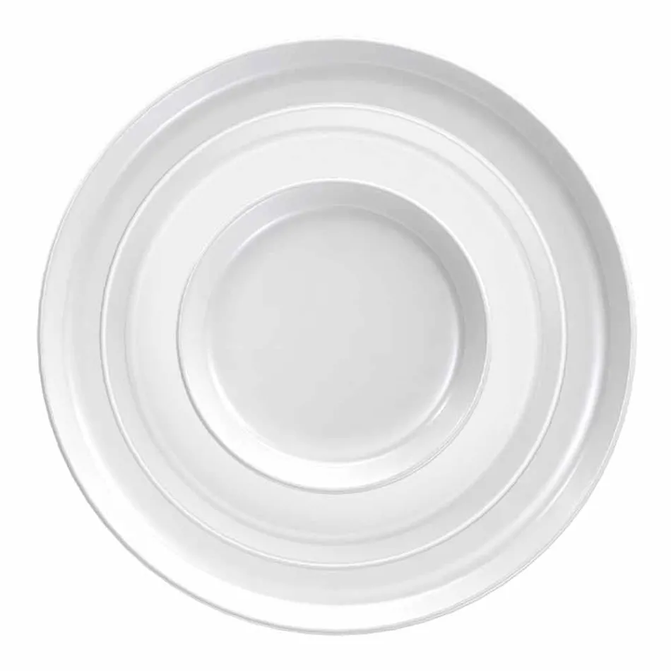 Conjunto de pratos de porcelana de design moderno branco com 24 peças - Ártico Viadurini
