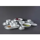 Conjunto de pratos de porcelana de design moderno branco com 24 peças - Ártico Viadurini