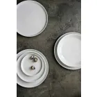 Conjunto de pratos de porcelana de design moderno branco com 24 peças - Ártico Viadurini