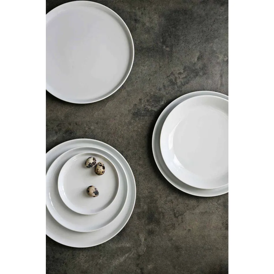Conjunto de pratos de porcelana de design moderno branco com 24 peças - Ártico Viadurini