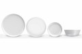 Conjunto 24 peças de porcelana com design moderno branco - Ártico