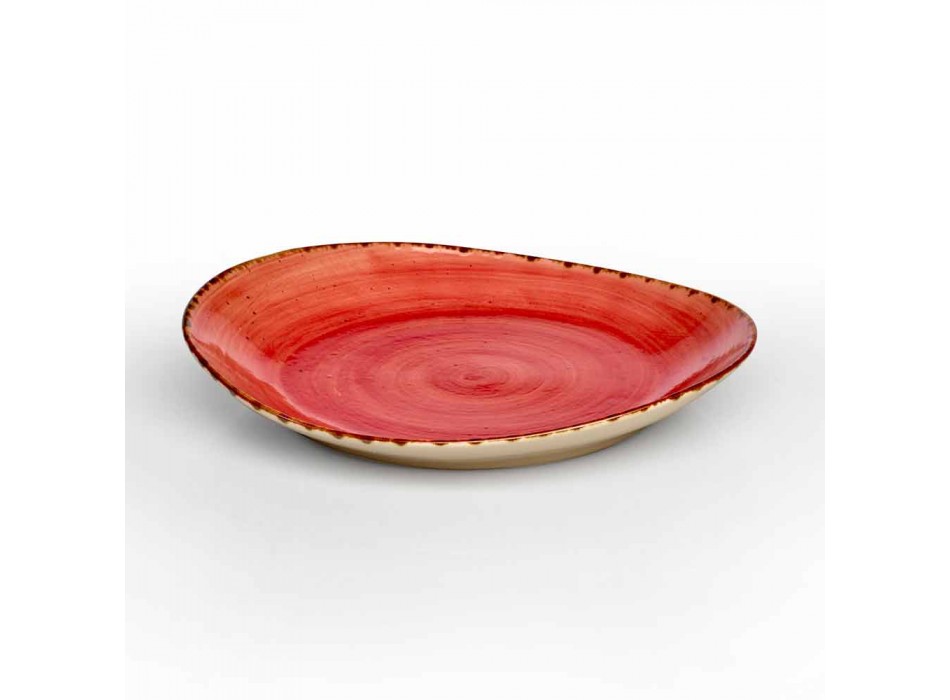Conjunto de 16 pratos de design moderno em grés colorido elegante - Simba Viadurini