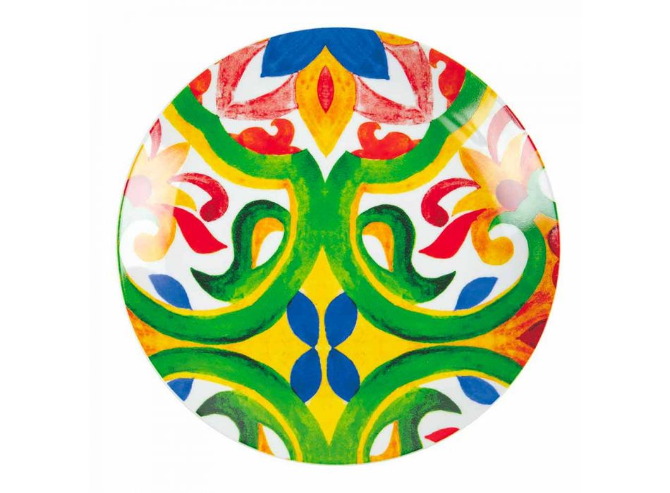 Conjunto de Pratos Modernos e Coloridos em Grés e Porcelana 18 Peças - Ciclade Viadurini