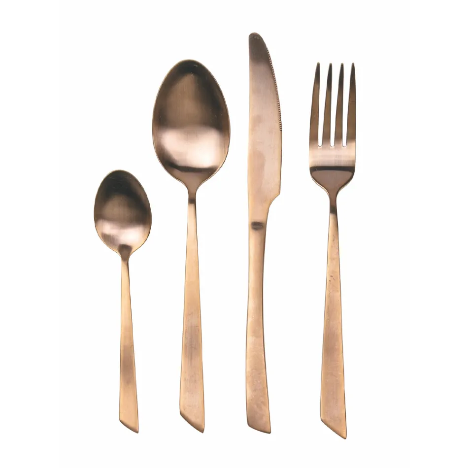 Conjunto de talheres de 24 peças Flat Black Steel ou Copper Design - Antozoi Viadurini