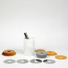 Acessórios para aperitivos para serviço de coquetéis em mármore, madeira, aço - Norman Viadurini