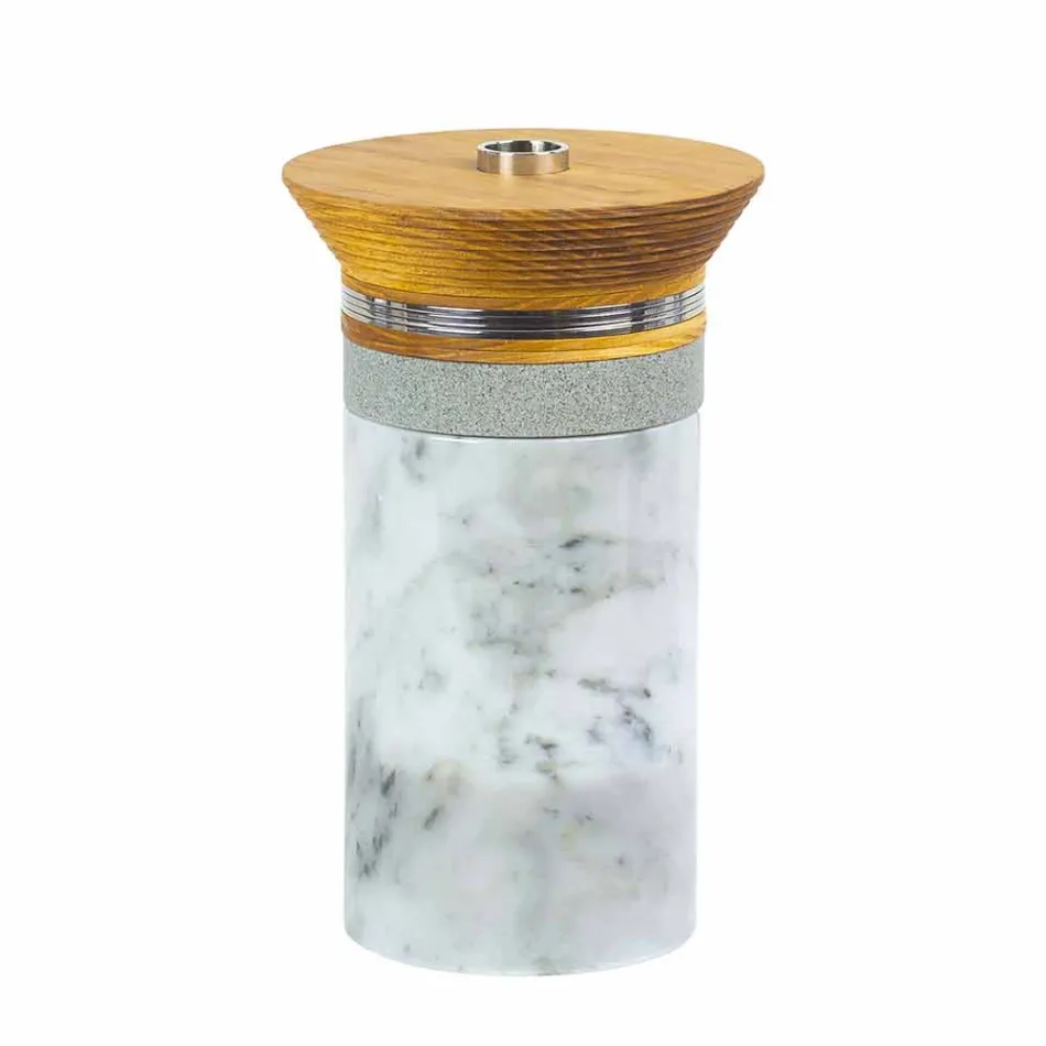 Acessórios para aperitivos para serviço de coquetéis em mármore, madeira, aço - Norman Viadurini