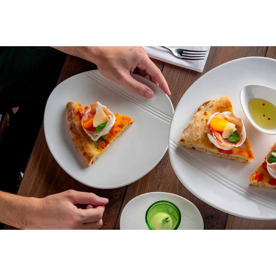 Pratos de aperitivo de porcelana modernos conjunto 36 peças - Nalah Viadurini