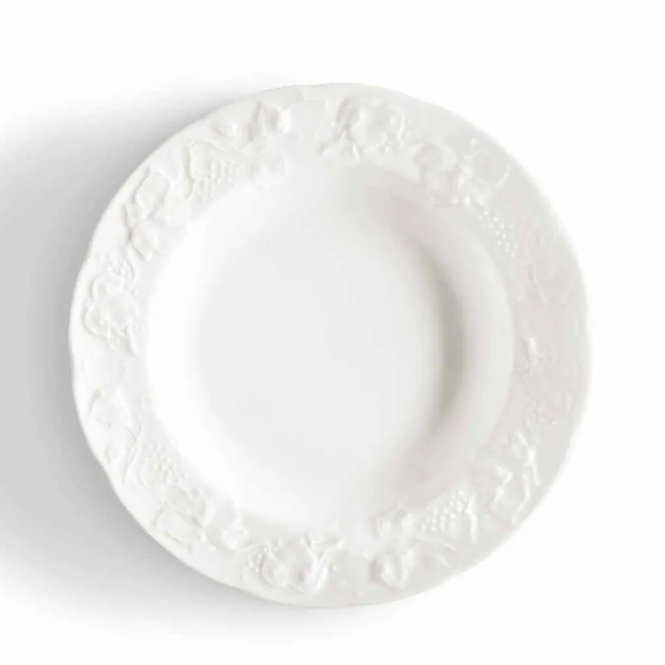 Conjunto de 27 pratos elegantes de porcelana branca - Gimignano Viadurini