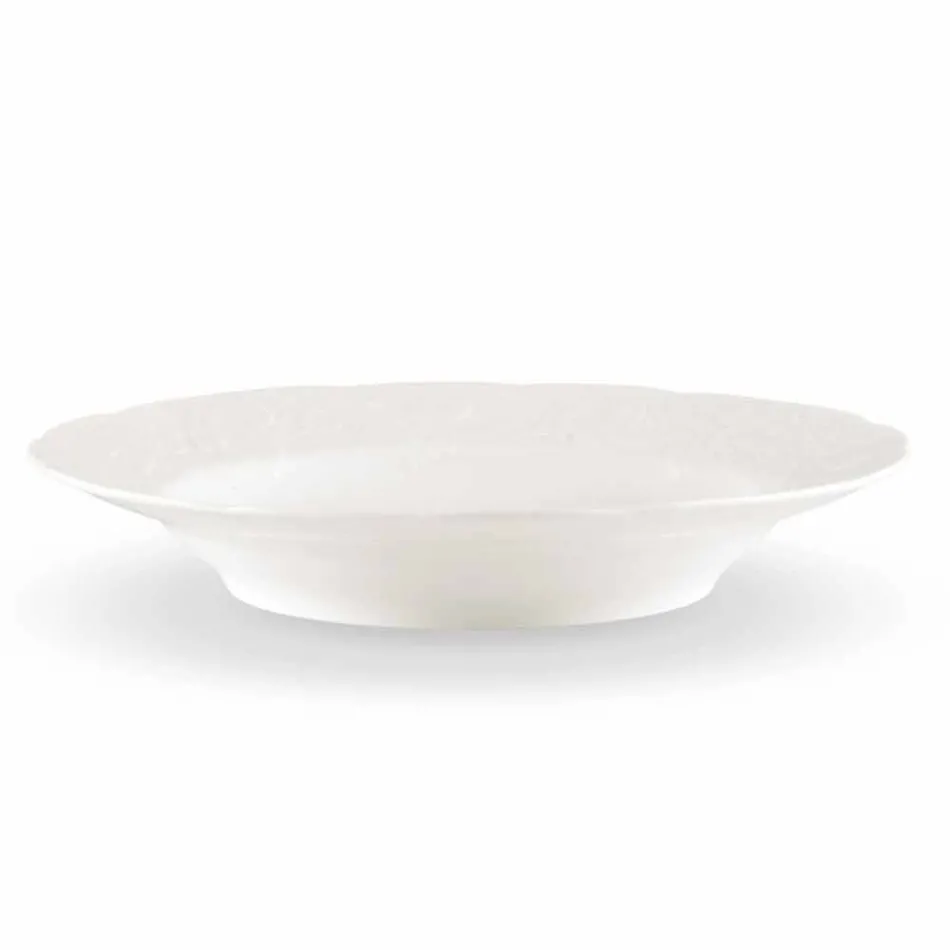 Conjunto de 27 pratos elegantes de porcelana branca - Gimignano Viadurini