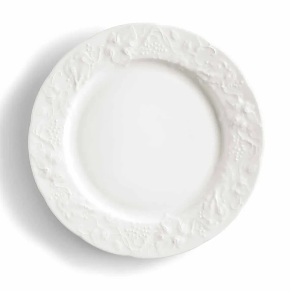 Conjunto de 27 pratos elegantes de porcelana branca - Gimignano Viadurini