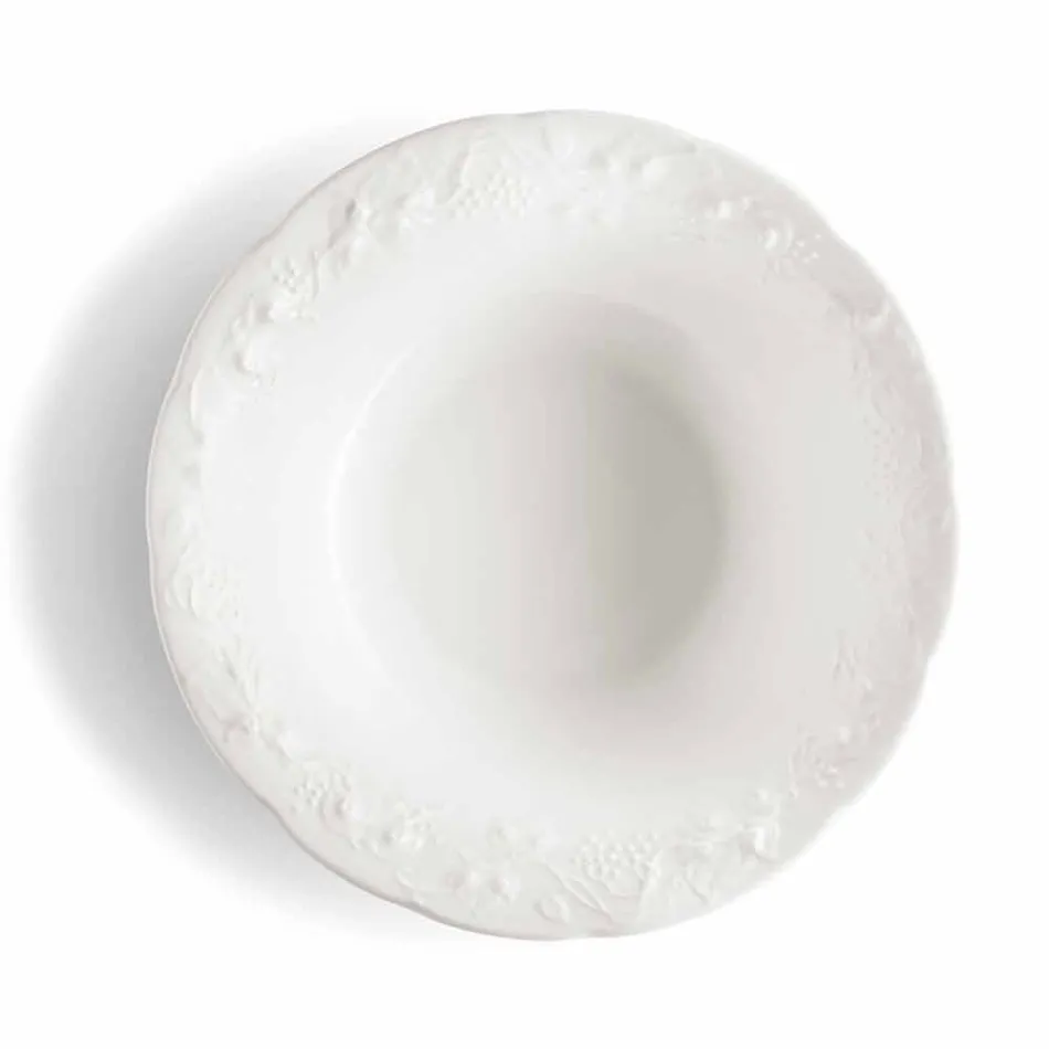 Conjunto de 27 pratos elegantes de porcelana branca - Gimignano Viadurini