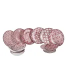 Serviço de Jantar em Porcelana de 18 Peças em 2 Acabamentos Diferentes - Jamais Viadurini