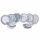 Serviço de Jantar em Porcelana de 18 Peças em 2 Acabamentos Diferentes - Jamais Viadurini