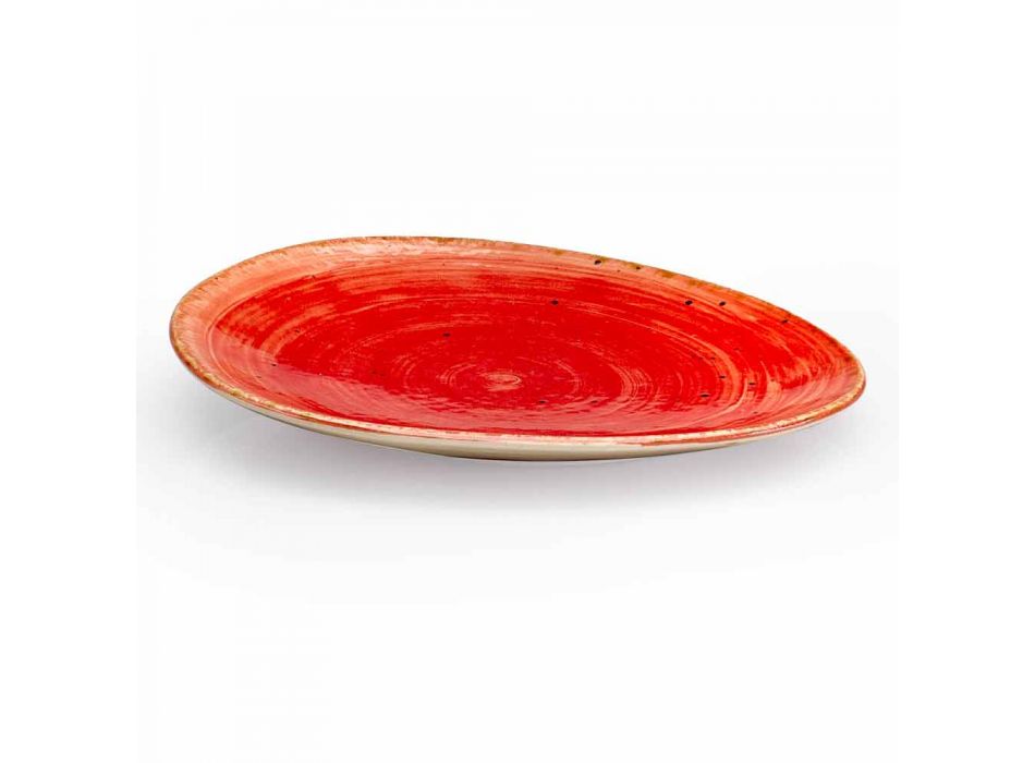 Serviço de pratos de aperitivo de 12 peças em grés colorido de design moderno - Simba Viadurini