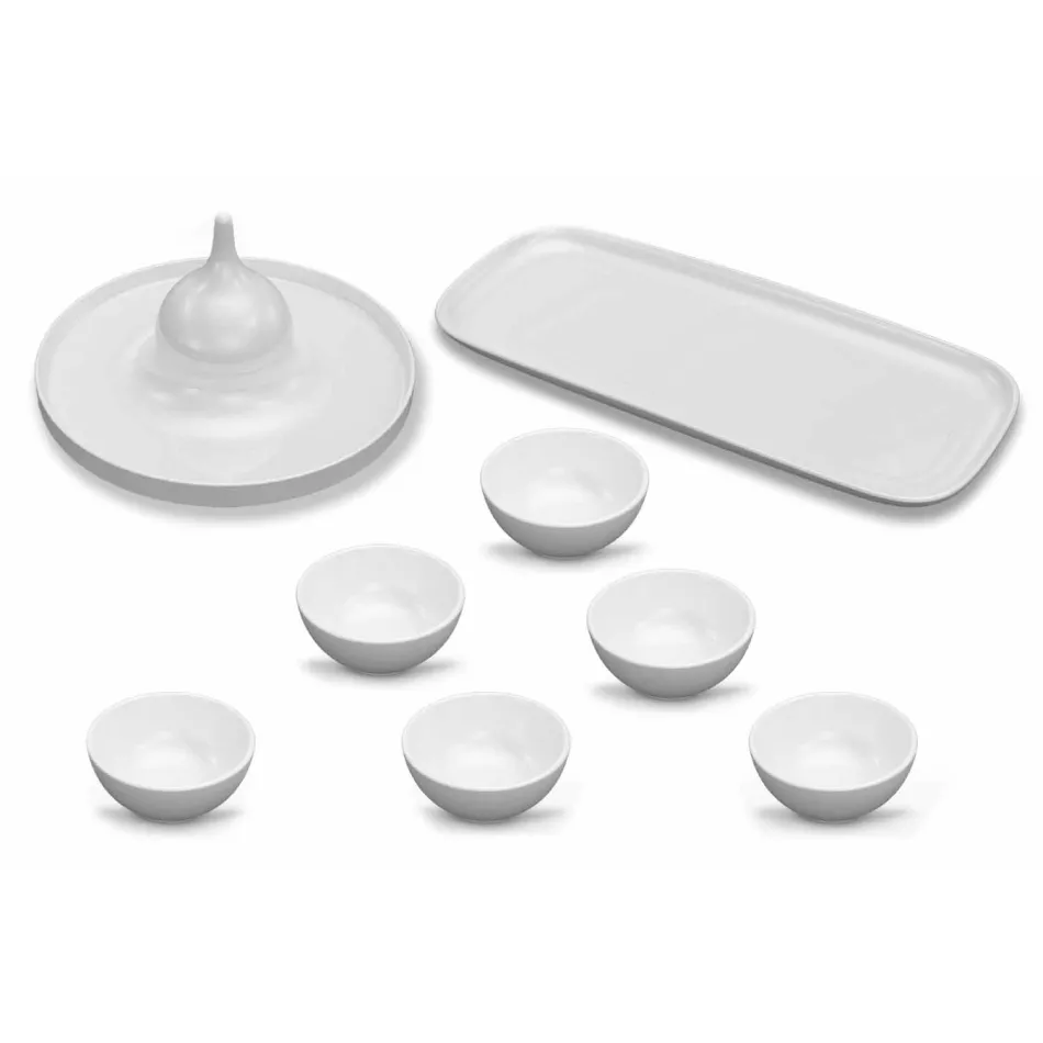 Conjunto de pratos de aperitivo de porcelana com design moderno 8 peças - Galatino Viadurini