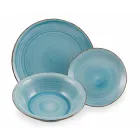 Serviço de Louças em Hard Dolomite Blue Shades 18 peças - Abruzzo Viadurini