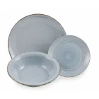 Serviço de Louças em Hard Dolomite Blue Shades 18 peças - Abruzzo Viadurini