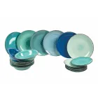Serviço de Louças em Hard Dolomite Blue Shades 18 peças - Abruzzo Viadurini