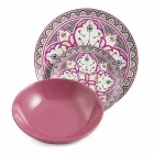 Serviço de Pratos Étnicos em Porcelana e Grés Colorido e Moderno 18 Peças - Fez Viadurini