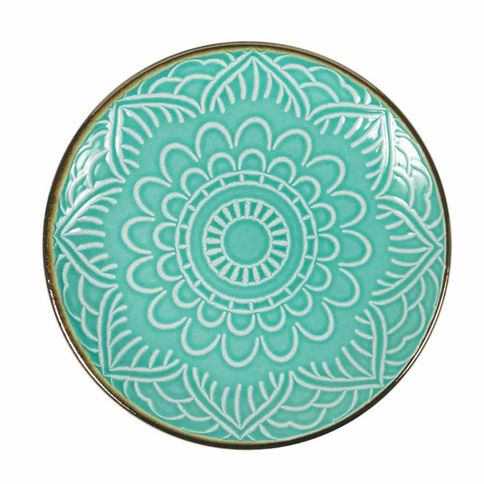 Serviço de Pratos em Hard Dolomite Grey, Light Blue ou Blue 18 Pieces - Arabian Viadurini