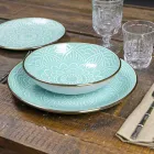 Serviço de Pratos em Hard Dolomite Grey, Light Blue ou Blue 18 Pieces - Arabian Viadurini