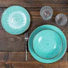 Serviço de Pratos em Hard Dolomite Grey, Light Blue ou Blue 18 Pieces - Arabian Viadurini