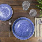 Serviço de Pratos em Hard Dolomite Grey, Light Blue ou Blue 18 Pieces - Arabian Viadurini