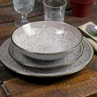 Serviço de Pratos em Hard Dolomite Grey, Light Blue ou Blue 18 Pieces - Arabian Viadurini